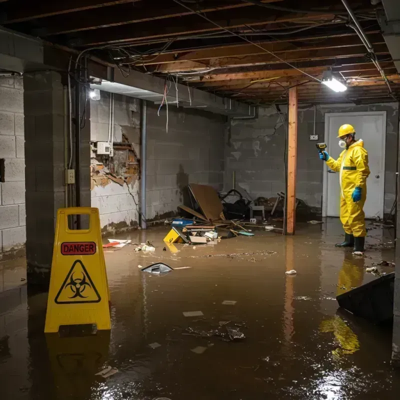 Flooded Basement Electrical Hazard in Colfax, IA Property